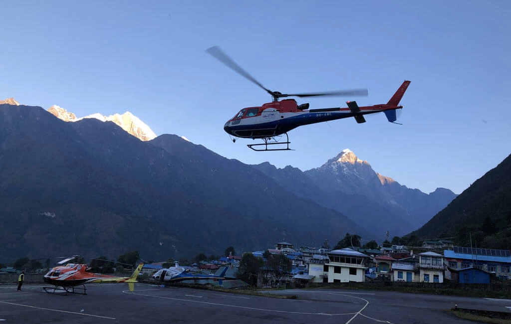 Helicopter to Lukla - Luxury Everest Base Camp Trek - Trekking Team Group - Nepal
